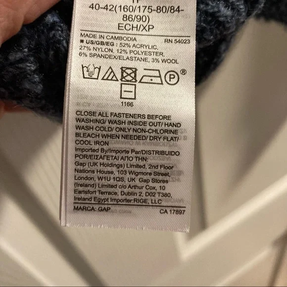 Gap NWT LS Seed Stitch Cardigan Navy Size XS - Picture 6 of 7